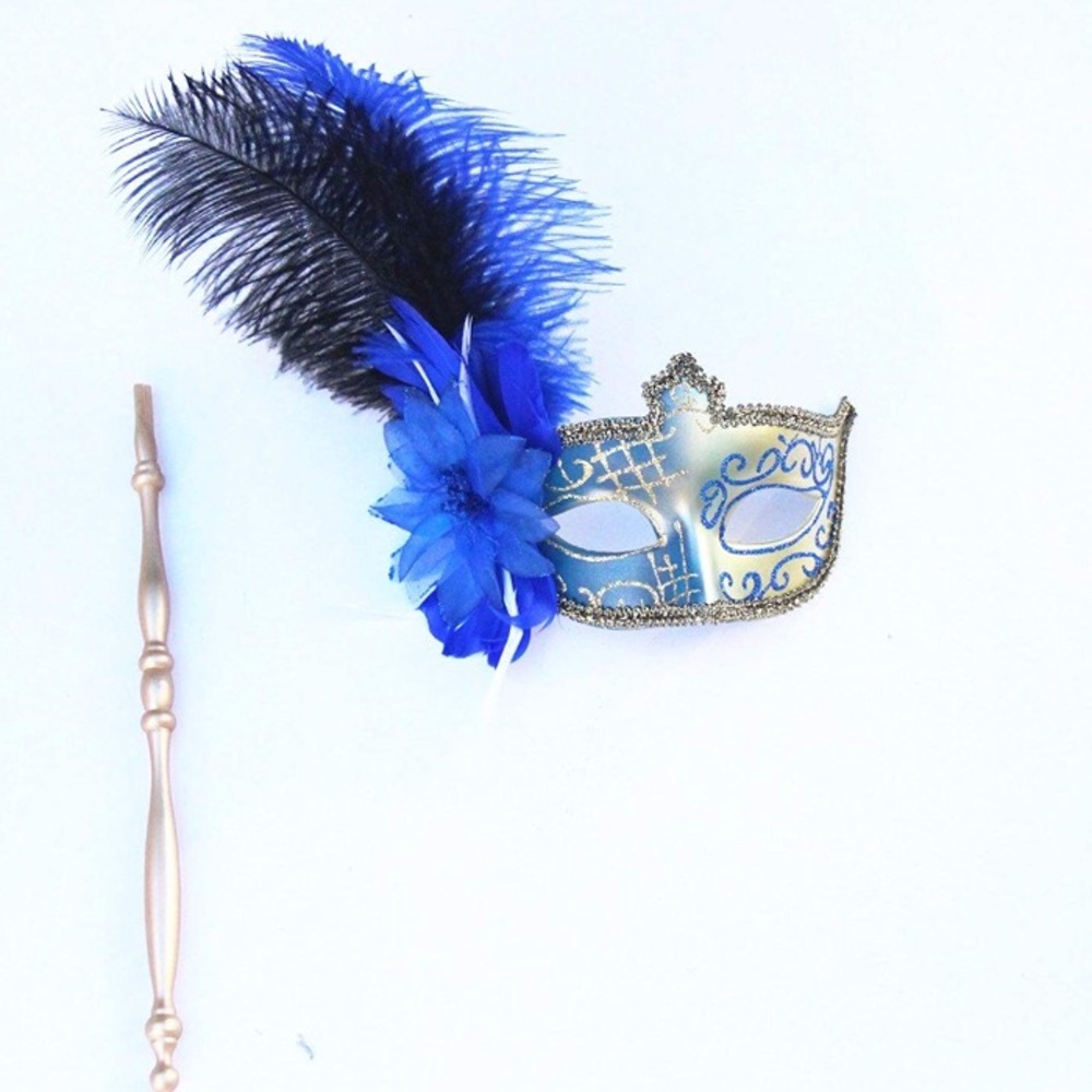 🧟♀️Gold & Blue MASQUERADE EYE MASK BUNDLE *NWT* - Picture 2 of 7